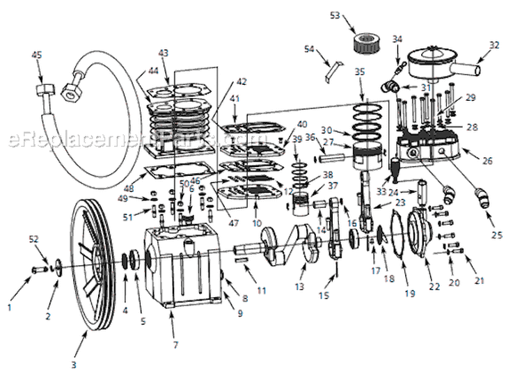 Page B Diagram and Parts List for 3VB60 2008 Campbell Hausfeld Compressor
